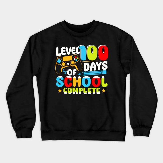 Level 100 Days of School Completed Crewneck Sweatshirt by Tota Designs